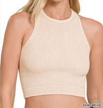 Load image into Gallery viewer, Taylor Racerback - Washed Ribbed Cropped Tank Top