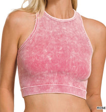 Load image into Gallery viewer, Taylor Racerback - Washed Ribbed Cropped Tank Top