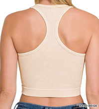 Load image into Gallery viewer, Taylor Racerback - Washed Ribbed Cropped Tank Top