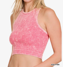Load image into Gallery viewer, Taylor Racerback - Washed Ribbed Cropped Tank Top