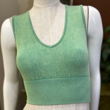 Load image into Gallery viewer, Washed Ribbed Plunge Neckline Top 1410
