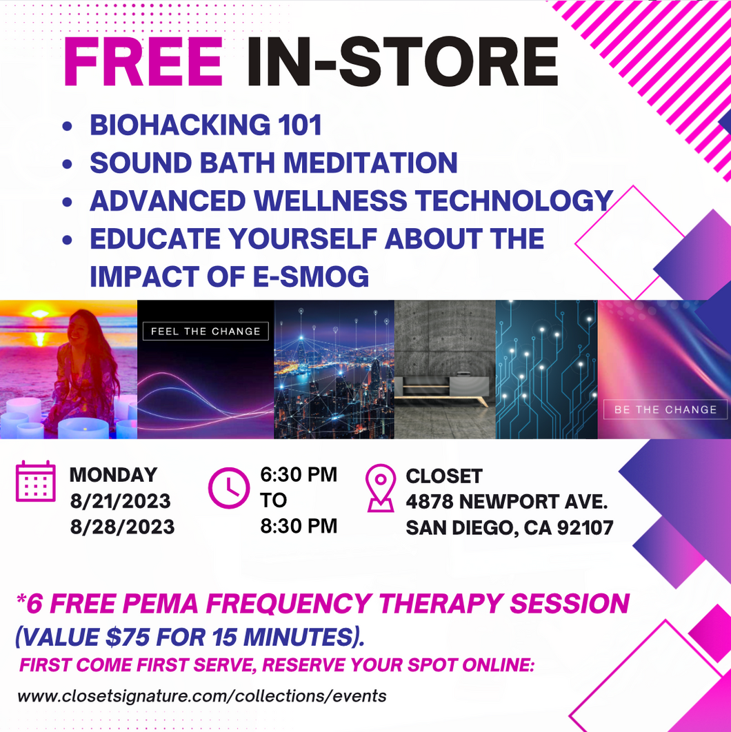 Mon. 8/28 6:30 PM-8:30 PM Free In-Store Biohacking and Sound Bath Event