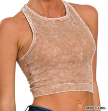 Load image into Gallery viewer, Jenna Racerback - Zenana Washed Built-In Bra Top
