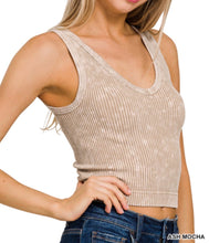 Load image into Gallery viewer, Nancy Reversible Tank - Zenana Washed Cropped Top
