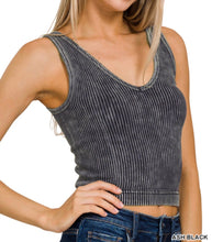 Load image into Gallery viewer, Nancy Reversible Tank - Zenana Washed Cropped Top

