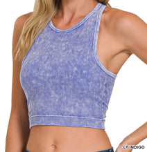 Load image into Gallery viewer, Jenna Racerback - Zenana Washed Built-In Bra Top

