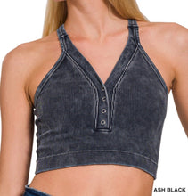 Load image into Gallery viewer, Lucia Built-In Bra Tank - Zenana Button V-Neck Top
