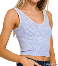 Load image into Gallery viewer, Nancy Reversible Tank - Zenana Washed Cropped Top
