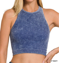 Load image into Gallery viewer, Taylor Racerback - Washed Ribbed Cropped Tank Top
