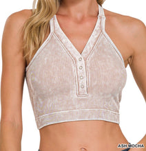 Load image into Gallery viewer, Lucia Built-In Bra Tank - Zenana Button V-Neck Top
