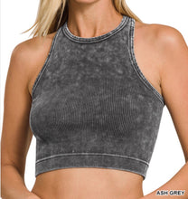 Load image into Gallery viewer, Taylor Racerback - Washed Ribbed Cropped Tank Top
