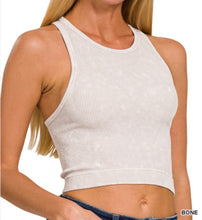 Load image into Gallery viewer, Taylor Racerback - Washed Ribbed Cropped Tank Top
