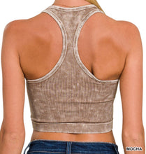 Load image into Gallery viewer, Jenna Racerback - Zenana Washed Built-In Bra Top
