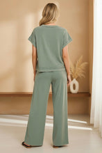 Load image into Gallery viewer, Viscose R-Neck Top &amp; Pants Sweater Set

