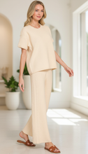 Load image into Gallery viewer, Viscose R-Neck Top &amp; Pants Sweater Set
