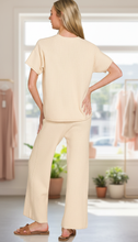 Load image into Gallery viewer, Viscose R-Neck Top &amp; Pants Sweater Set
