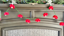 Load image into Gallery viewer, Red Felt Mushroom Garland
