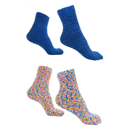 Colorful Soft and Warm Fuzzy Socks Blue 2 pack