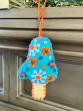 Load image into Gallery viewer, Turquoise Felt Mushroom Ornament 4
