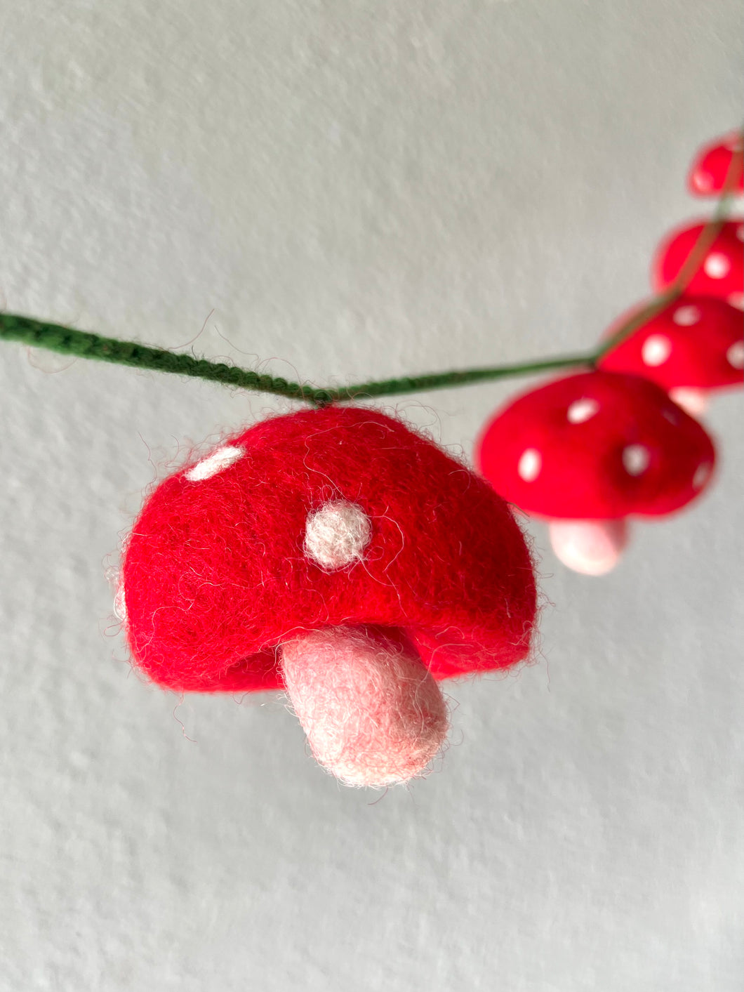 Red Felt Mushroom Garland