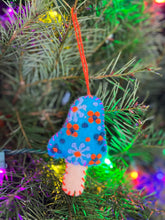 Load image into Gallery viewer, Turquoise Felt Mushroom Ornament 4
