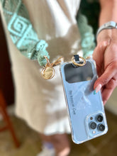 Load image into Gallery viewer, Phone Crochet Macrame Strap With Golden Carabiners (Final Sale)
